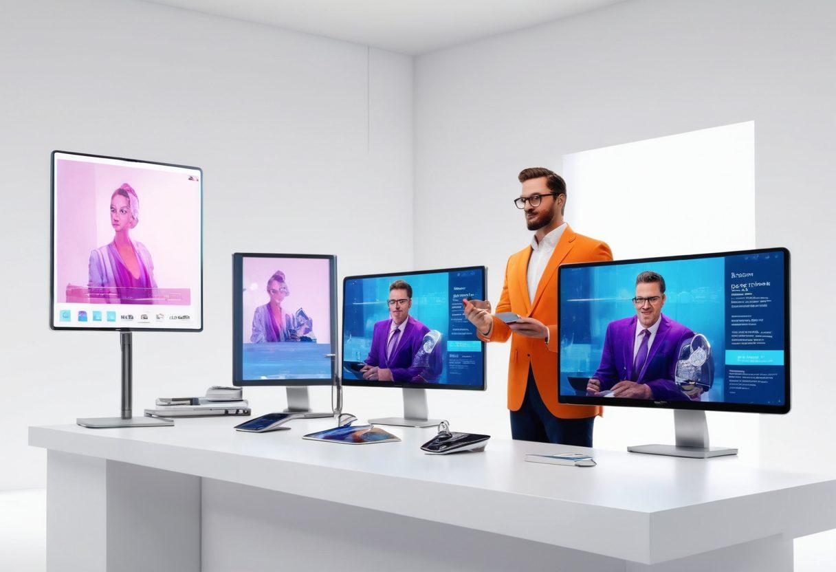 An energetic online auction scene with lively bidders, digital gadgets raising virtual paddles, and a futuristic auctioneer with holographic screens displaying bid amounts. Background features a modern, sleek auction house blending technology with tradition. Bright, dynamic visuals with a focus on smart bidding solutions highlighted. super-realistic. vibrant colors. white background.